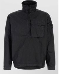 Stone Island - Nylon Shirt High Collar Long Sleeves Pocket - Lyst