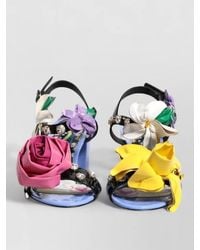 Dolce & Gabbana - Floral Crystal-Embellished Leather Sandals - Lyst