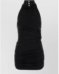 ANDAMANE - Stella Halterneck Jersey Mini Dress Ruched - Lyst