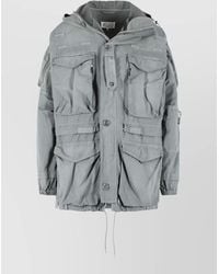 Maison Margiela - Cotton Blend Parka Hooded Design Drawstring - Lyst