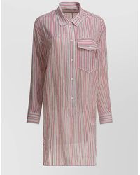 Isabel Marant - Striped Shirt Dress Long Sleeves Pocket - Lyst