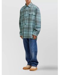 Ami Paris - Wool Plaid Shirt Jacket - Lyst