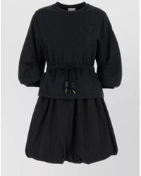 Moncler - Cotton Sweatshirt Mini Dress - Lyst
