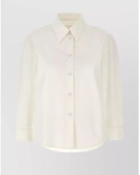 Jil Sander - Collared Neck Curved Hem Long Sleeves Shirt - Lyst