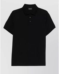 Emporio Armani - Logo-Knit Cotton Short-Sleeve Polo Shirt - Lyst