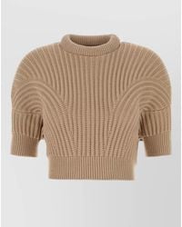 Sportmax - Fatti Cotton Blend Cropped Knit Sweater - Lyst