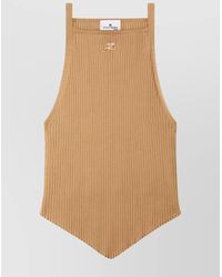 Courreges - Ribbed Knit Sleeveless Top With High Neck - Lyst