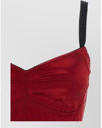 Dolce & Gabbana - Bustier Top Contrast Stitching Adjustable Straps - Lyst