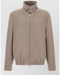 Brunello Cucinelli - Virgin Wool Beaver Bomber Jacket - Lyst