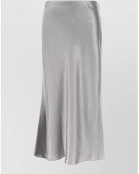 Tory Burch - Satin Midi Skirt High Waist A Line - Lyst