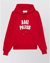 Ami Paris - Logo Print Cotton Hoodie - Lyst