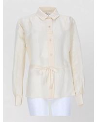 Maison Margiela - Shirt Straight Cut Collar Long Sleeves Waist Tie - Lyst