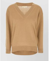 Michael Kors - Merino Wool Loose-Fit V-Neck Jumper - Lyst
