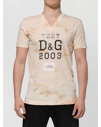 Dolce & Gabbana - Logo-Print Short-Sleeve V-Neck T-Shirt - Lyst