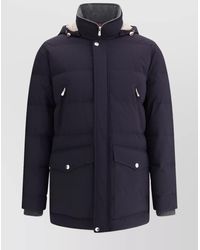 Brunello Cucinelli - Hooded Down Jacket With Adjustable Back Slits - Lyst