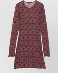 Marine Serre - Printed Long-Sleeve Mini Dress - Lyst