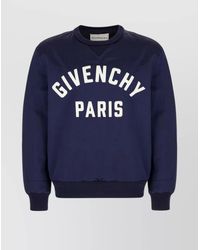 Givenchy - Cotton Blend Logo Patch Crewneck Sweatshirt - Lyst