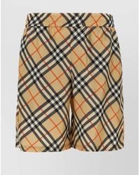 Burberry - Silk Check Bermuda Shorts - Lyst