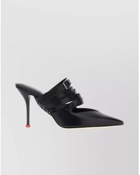McQueen - Leather Strap Mules - Lyst