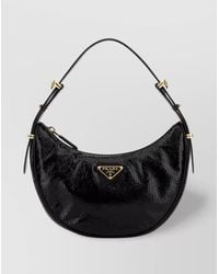 Prada - Curved Shape Shoulder Bag With Adjustable Strap - Lyst