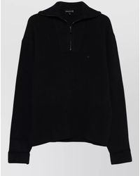 Emporio Armani - Virgin Wool Half Zip Turtleneck Jumper - Lyst