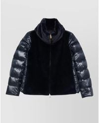 Herno - Short Jacket Padded Faux Fur High Neck - Lyst