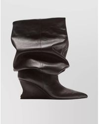 Balmain - Slouchy Wedge Heel Pointed Toe Boots - Lyst