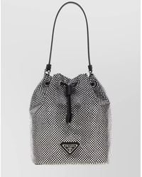 Prada - Bucket Satin Embellished Shoulder Bag - Lyst