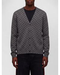 Gucci - Gg Wool And Silk Cardigan - Lyst
