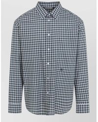 Celine - Long Sleeve Checked Shirt Button Down Collar - Lyst