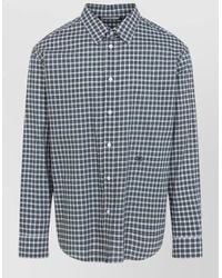 Celine - Long Sleeve Checked Shirt Button Down Collar - Lyst