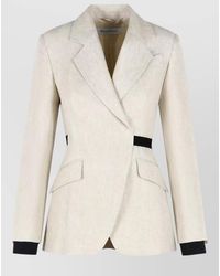 Max Mara - Neutro Linen Blazer Single Breasted Belt - Lyst