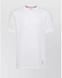 Thom Browne - Cotton Piqué Logo-Stripe Short-Sleeve T-Shirt - Lyst