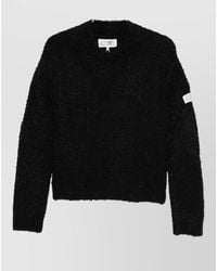 MM6 by Maison Margiela - Bouclé Logo-Patch Crewneck Sweater - Lyst