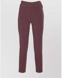 Elisabetta Franchi - High Waist Tight Fit Trousers With Button Detail - Lyst