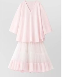Jacquemus - Textured V-Neck Long-Sleeve Asymmetric Mini Dress - Lyst