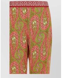 Etro - Paisley Foliage Printed High-Rise Bootcut Cropped Straight-Leg Trousers - Lyst