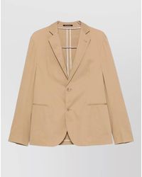 Emporio Armani - Cotton Single-Breasted Coat - Lyst