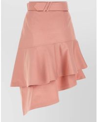 Burberry - Hollie Skirt Asymmetric Hem Belted Waist - Lyst