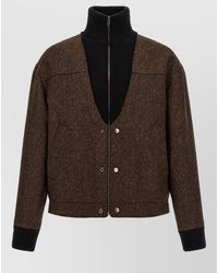 Maison Margiela - Wool Herringbone Bomber Jacket - Lyst