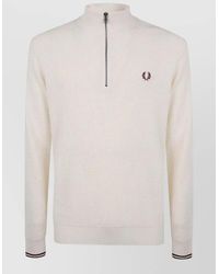 Fred Perry - Cotton Waffle-Knit Half-Zip Jumper - Lyst