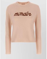 Moncler - Ribbed Crew Neck Knit Sweater With Long Sleeves - Lyst