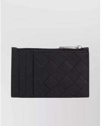 Bottega Veneta - Leather Intrecciato Zipped Card Holder - Lyst