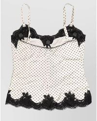 Dolce & Gabbana - Silk Polka Dot Lace-Trimmed Camisole Top - Lyst