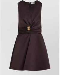 Elisabetta Franchi - Duchesse Short Dress Sleeveless Pleated Skirt - Lyst