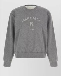 MM6 by Maison Margiela - Cotton Logo Print Sweatshirt - Lyst