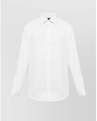Giorgio Armani - Tailored Cotton Twill Shirt With French Collar - Lyst