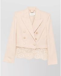 Zimmermann - Wool Cropped Double-Breasted Blazer - Lyst
