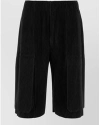 Homme Plissé Issey Miyake - Pleated Relaxed-Fit Cargo Bermuda Shorts - Lyst