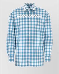 Prada - Embroidered Cotton Poplin Shirt - Lyst